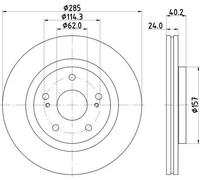 2x Disco freno ventilazione interna 8DD 355 134-741 HELLA per SUZUKI SWIFT V