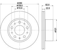 HELLA 8DD 355 134-991 Disco freno