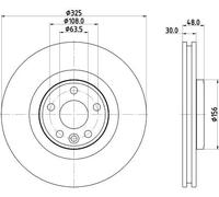 Hella Disco freno 8DD 355 135-261 Internamente ventilato per Land Rover