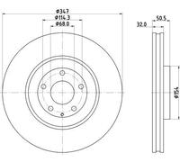 HELLA 8DD 355 135-271 Disco freno
