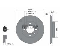 2x Disco freno ventilazione interna 92012103 TEXTAR per AUDI VW SEAT