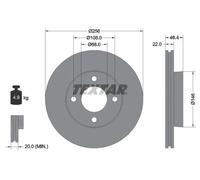 2x Disco freno ventilazione interna 92026000 TEXTAR per AUDI 80 B3 Tre volumi