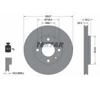 2x Disco freno ventilazione interna 92043103 TEXTAR per CITROËN PEUGEOT MEGA