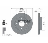 TEXTAR 92051003 Disco freno