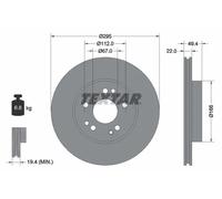 2x Disco freno ventilazione interna 92057300 TEXTAR per MERCEDES-BENZ
