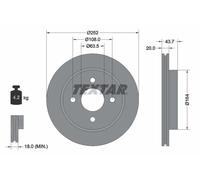 Textar Coppia dischi freno 92063603 ventilazione interna per FORD
