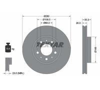 2x Disco freno ventilazione interna 92066703 TEXTAR per VOLVO 850 850 Familiare