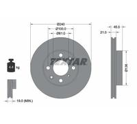 Textar Disco freno 92077800 ventilato anteriore Ø240 mm per Honda Civic