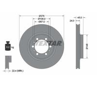 2x Disco freno ventilazione interna 92079800 TEXTAR per MITSUBISHI PAJERO II