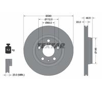 2x Disco freno ventilazione interna 92083505 TEXTAR per AUDI VW
