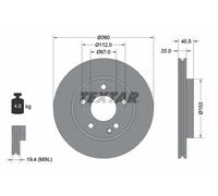 2x Disco freno ventilazione interna 92091303 TEXTAR per MERCEDES-BENZ CLASSE A