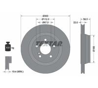 Textar Disco freno 92099503 Ventilato Ø300 mm Posteriore 2 pezzi per Mercedes-Benz W220/C215
