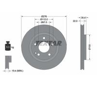 2x Disco freno ventilazione interna 92099603 TEXTAR per MERCEDES-BENZ CLASSE A