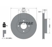 2x Disco freno ventilazione interna 92109300 TEXTAR per NISSAN 200SX PRIMERA