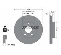 Textar Disco freno 92109403 – Coppia 2x Anteriore Ø280 mm ventilazione interna