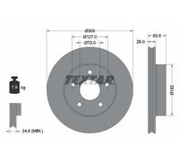Textar Disco freno 92113600 Coppia anteriore ventilata Ø305 mm per Jeep Grand Cherokee II WG/WJ