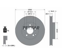 Disco freno TEXTAR 92115105 anteriore, ventilato, altamente carbonizzato, 1 Pezzo