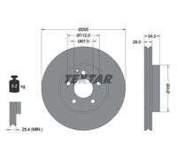 2x Disco freno ventilazione interna 92115205 TEXTAR per MERCEDES-BENZ
