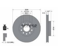 Textar Disco freno 92120805 Anteriore ventilato Ø288 mm - 2 pezzi