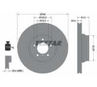 2x Disco freno ventilazione interna 92122905 TEXTAR per BMW 7