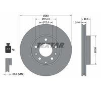 2x Disco freno ventilazione interna 92125503 TEXTAR per MAZDA 6 Hatchback