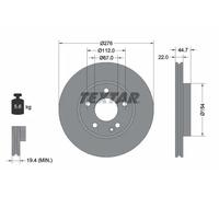 2x Disco freno ventilazione interna 92131903 TEXTAR per MERCEDES-BENZ CLASSE A
