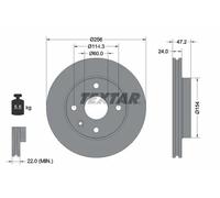 2x Disco freno ventilazione interna 92133500 TEXTAR per DAEWOO CHEVROLET