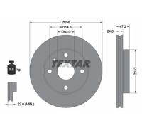 2x Disco freno ventilazione interna 92133600 TEXTAR per CHEVROLET DAEWOO