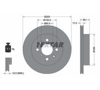 Textar Disco freno 92135303 Anteriore Ø253 mm Ventilazione interna Coppia