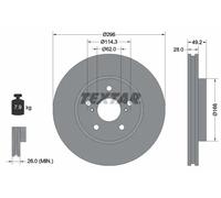 2x Disco freno ventilazione interna 92135800 TEXTAR per TOYOTA CAMRY Tre volumi