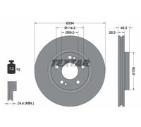 2x Disco freno ventilazione interna 92136403 TEXTAR per HYUNDAI SANTA FÉ I