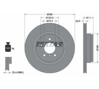 Textar Disco freno 92137905 posteriore ventilato altamente carbonizzato 1 pezzo