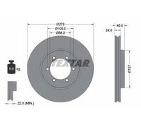 2x Disco freno ventilazione interna 92138400 TEXTAR per SSANGYONG DAEWOO