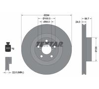 Textar Disco freno 92139500 anteriore ventilato