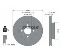 2x Disco freno ventilazione interna 92144700 TEXTAR per HYUNDAI GETZ