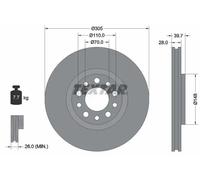 2x Disco freno ventilazione interna 92145003 TEXTAR per ALFA ROMEO SPIDER 159