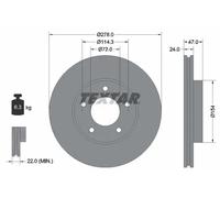 2x Disco freno ventilazione interna 92146503 TEXTAR per MAZDA FORD