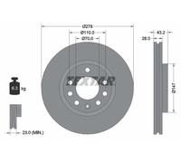 2x Disco freno ventilazione interna 92156400 TEXTAR per OPEL CORSA D