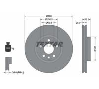 2x Disco freno ventilazione interna 92159205 TEXTAR per LAND ROVER FORD VOLVO