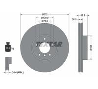 2x Disco freno ventilazione interna 92160805 TEXTAR per BMW X5 X6
