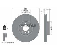 2x Disco freno ventilazione interna 92160905 TEXTAR per BMW X5 X6