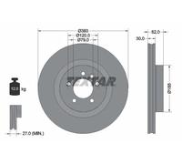 2x Disco freno ventilazione interna 92162005 TEXTAR per LAND ROVER DISCOVERY IV