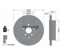 2x Disco freno ventilazione interna 92162803 TEXTAR per LAND ROVER FREELANDER 2