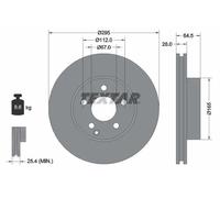 2x Disco freno ventilazione interna 92163205 TEXTAR per MERCEDES-BENZ SLK SLC