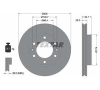 2x Disco freno ventilazione interna 92164500 TEXTAR per KIA