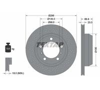 Textar Disco freno 92165303 Posteriore Ø299 mm Ventilazione interna Forato 2x