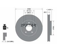 Textar Disco freno 92167405 anteriore ventilato altamente carbonizzato 1 pezzo