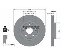 TEXTAR 92168003 Disco freno