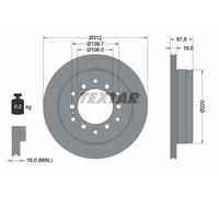 Textar Disco freno 92170103 Ventilato Ø312 mm Posteriore Coppia per Toyota Land Cruiser