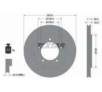 Disco freno TEXTAR 92170503 anteriore, ventilato, 1 Pezzo
